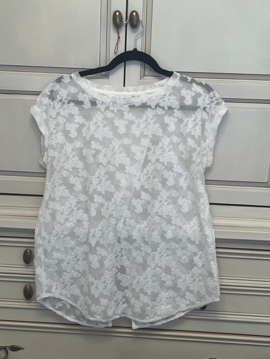 Wilfred Tops - Wilfred White Floral Lace Tunic Top